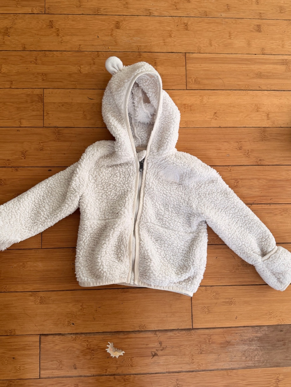 The North Face Cream Sherpa Zip Hoodie for Kids
